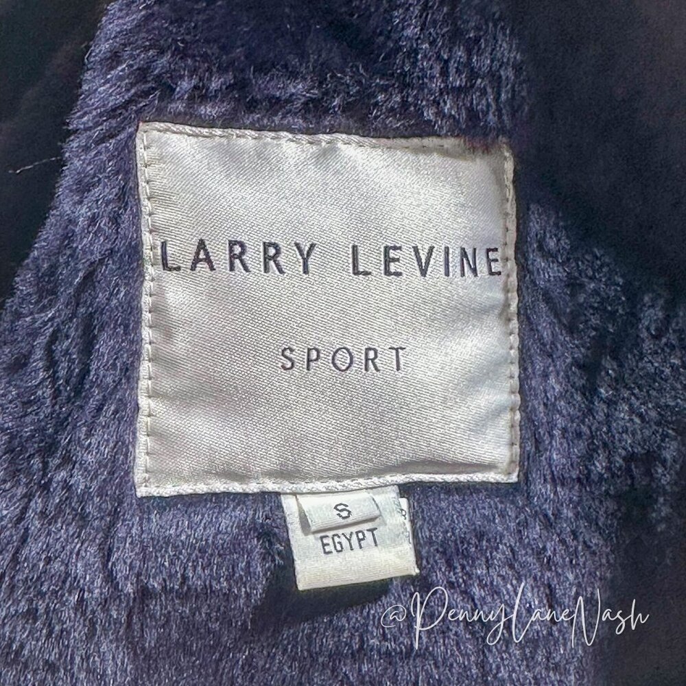 Larry Levine Sport Suede Faux Lined Hooded Pea Coat Purple - Picture 4 of 12